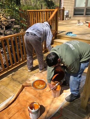 Deck staining in Bristol, PA by Affordable Painting and Papering LLC.